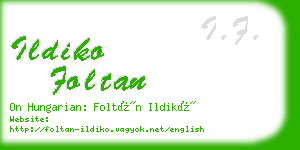 ildiko foltan business card